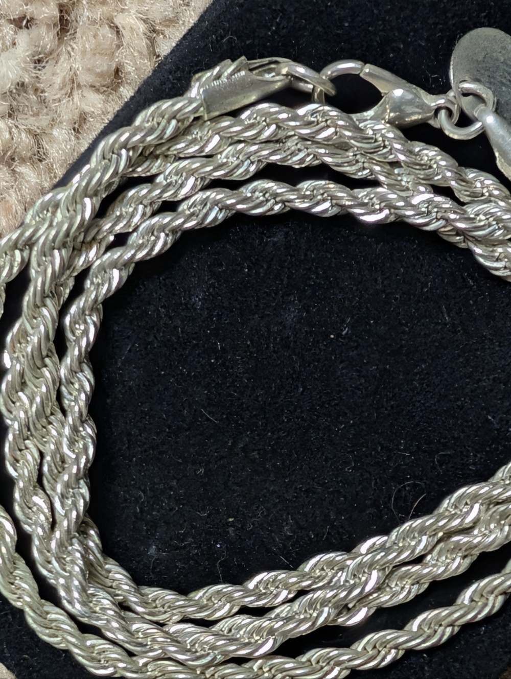 20 Inch Silver twisted Rope Chain - Picture 6 of 8